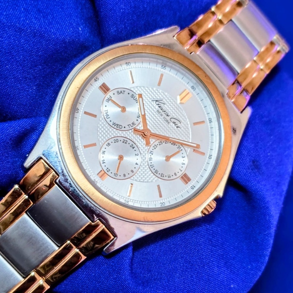 Kenneth Cole Luxury Rose Gold Day Date Mens Classic Watch
